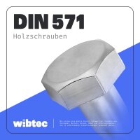 Holzschrauben M7x40 Sechskant Edelstahl A2 DIN 571 - Schlüsselschrauben für Holz