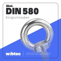 Ringschrauben M6 Edelstahl A2 gegossen und poliert ähnl. DIN 580