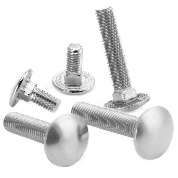 Schlossschrauben M5x20 Edelstahl A2 mit Vierkantansatz Vollgewinde DIN 603