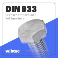 Sechskantschrauben M3x30 Sechskant Edelstahl A2 DIN 933 - Sechskantkopfschrauben (Vollgewinde)