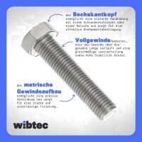 Sechskantschrauben M8x25 Edelstahl A2 Vollgewinde DIN 933 / ISO 4017