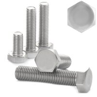 Sechskantschrauben M10x55 Sechskant Edelstahl A2 DIN 933 - Sechskantkopfschrauben (Vollgewinde)