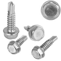 Bohrschrauben 4,8x38 mm mm Edelstahl A2 mit Sechskantkopf und Bund, Form K DIN 7504