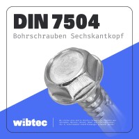 Bohrschrauben 4,8x38 mm mm Edelstahl A2 mit Sechskantkopf und Bund, Form K DIN 7504