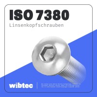 Linsenkopfschrauben M8x50 Edelstahl A2 mit Innensechskant, Vollgewinde ISO 7380