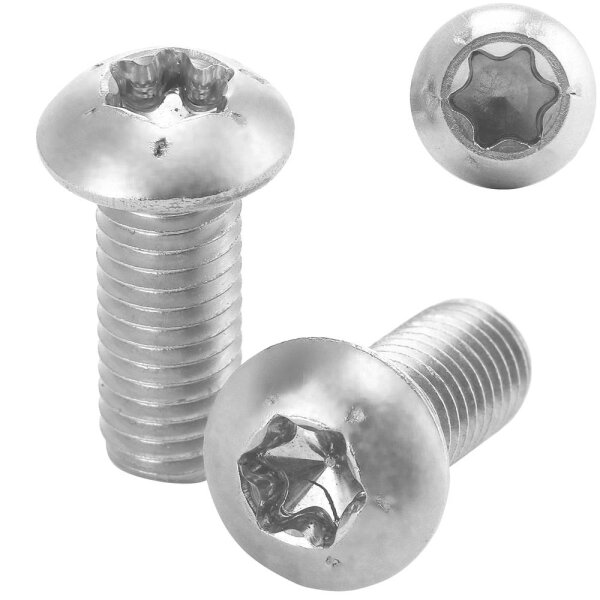 Linsenkopfschrauben M6x50 Edelstahl A2 mit Innensechsrund (ISR), Vollgewinde ISO 7380