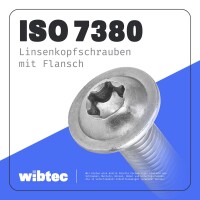 Linsenkopfschrauben M3x40 Edelstahl A2 mit Flansch und Innensechsrund (TORX), Vollgewinde ISO 7380