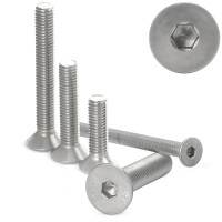 Senkkopfschrauben M4x10 Edelstahl A2 mit Innensechskant, Vollgewinde DIN 7991