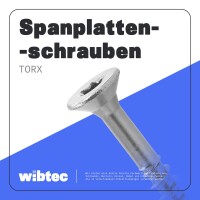 Spanplattenschrauben 5x70 mm Edelstahl A2 Senkkopf und Innensechsrund (TX), Teilgewinde