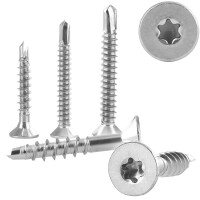 Spanplattenschrauben mit Bohrspitze 5x30 mm Edelstahl A2 Senkkopf und Innensechsrund (TX), Teilgewinde