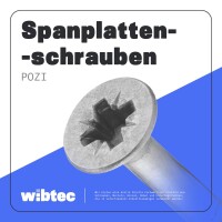 Pozi Spanplattenschrauben 6x120 mm Edelstahl A2 Senkkopf Kreuzschlitz (PZ), Teilgewinde