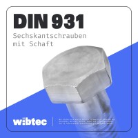 Sechskantschrauben mit Schaft M5x60 Edelstahl A2 Teilgewinde DIN 931