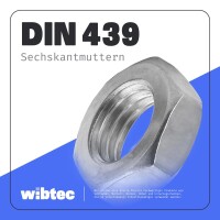 Sechskantmuttern niedrige Form DIN 439 Edelstahl A2