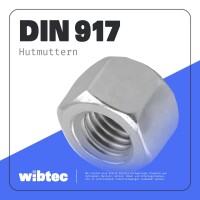 Hutmuttern M10 niedrige Form DIN 917 Edelstahl A2