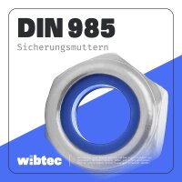 Sechskantmuttern M8 niedrige Form Edelstahl A2 DIN 985 - Stoppmutter