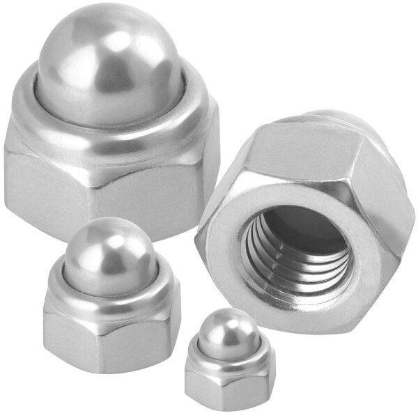 Hutmuttern M16 selbstsichernd mit nichtmetallischem Klemmteil DIN 986 Edelstahl A2