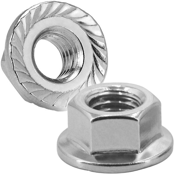 Sechskantmuttern M5 mit Flansch DIN 6923 Edelstahl A2