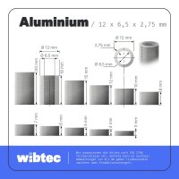 Distanzhülse 12x6,5x5mm Aluminium - Abstandshülse
