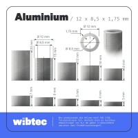 Distanzhülse 12x8,5x4 Aluminium