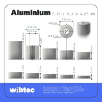 Distanzhülse 15x5,3x8mm Aluminium - Abstandshülse