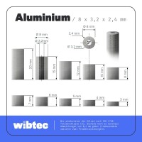 Distanzhülse 8x3,2x20 Aluminium