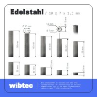 Distanzhülse 10x7x20mm geschweißt Edelstahl A2 - Abstandshülse