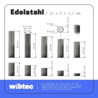 Distanzhülse 12x9x20 Rohr geschweißt, Edelstahl A2