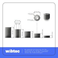 Distanzhülse 15x6,5x10mm aus Vollmaterial Edelstahl A2 - Abstandshülse