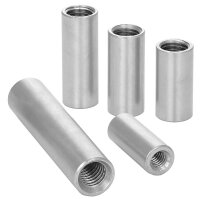 Gewindemuffen Rund M6x30 Edelstahl A2 - Verbindungsmuffe