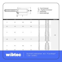 Dichtblindnieten mit Flachkopf, gerillter Nietdorn ISO 16585 A2/SSt 4,8X10