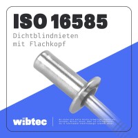 Dichtblindnieten mit Flachkopf, gerillter Nietdorn ISO 16585 A2/SSt 4,8X10