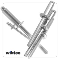 Blindniet 5,0 X 16 mm mit Flachkopf DIN 7337 Edelstahl A2