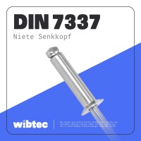 Blindniet mit Senkkopf DIN 7337 Edelstahl A2