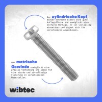Zylinderschrauben M4 X 18 mit Schlitz DIN 84 Edelstahl A2