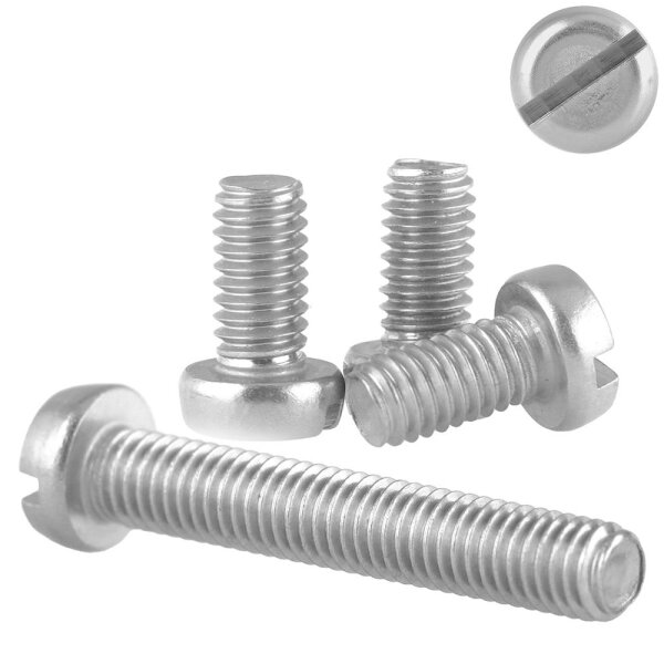 Zylinderschrauben M5x8 Schlitz Edelstahl A2 DIN 84 - Schlitzschraube