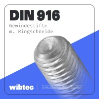 Gewindestifte mit Innensechskant u. Ringschneide DIN 916 Edelstahl A2