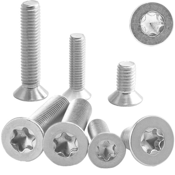 Senkkopfschrauben M2 X 10 mit Innensechsrund "TX" - T6 DIN 965 Edelstahl A2