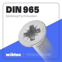 Senkkopfschrauben M2,5 X 6 mit Kreuzschlitz "Z" DIN 965 Edelstahl A2