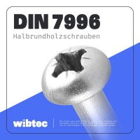 Halbrundholzschrauben 5 X 16 mit Kreuzschlitz "Z" DIN 7996 Edelstahl A2