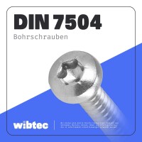 Bohrschrauben mit Linsenkopf, Innensechsrund DIN 7504 Edelstahl A2