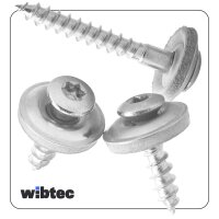 Spenglerschrauben 4,5x60mm Innensechsrund (TX) mit U-Scheibe (15mm) Edelstahl A2 ähnl. DIN 7995 - Dichtschraube