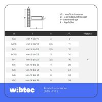 Rändelschrauben M3x16 niedrige Form Edelstahl A2 DIN 653 - Griffschraube