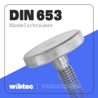 Rändelschrauben M5x12 niedrige Form Edelstahl A2 DIN 653 - Griffschraube