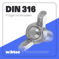 Flügelschrauben M5x12 amerikanische Form Edelstahl A2 DIN 316 - Handschraube