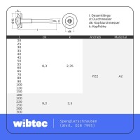 Spenglerschrauben 4,5 X  50 POZI "Z" mit U-Scheibe (15mm) ähnl. DIN 7995 Edelstahl A2