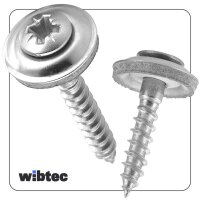 Spenglerschrauben 4,5x60mm Kreuzschlitz PZ mit U-Scheibe (15mm) Edelstahl A2 ähnl. DIN 7995 - Holzschrauben