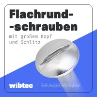 Flachrundschrauben M6x20 Schlitz Edelstahl A2 - Halbrundkopfschraube Schlitz