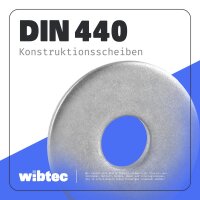 Holzkonstruktionsscheiben M6 Form R Edelstahl A2 DIN 440 - Zimmermannsscheibe