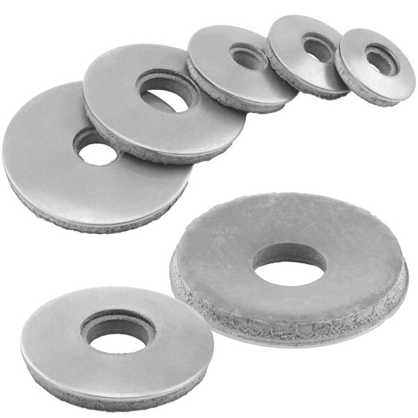 Dichtscheiben für Senkschrauben mit grauem EPDM 5,2X15 Edelstahl A2