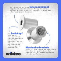 Hülsenmuttern M6 X 16 mit Senkkopf u. Innensechskant Edelstahl A1